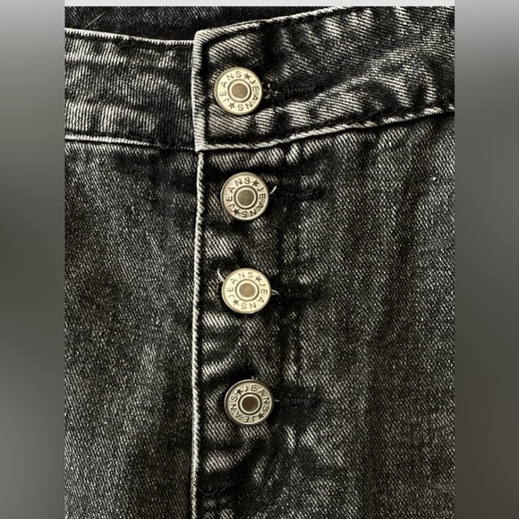 Women's Shein Straight Leg Jeans With Button Fly Dark Gray Denim Size Lg (8/10) - Picture 4 of 8